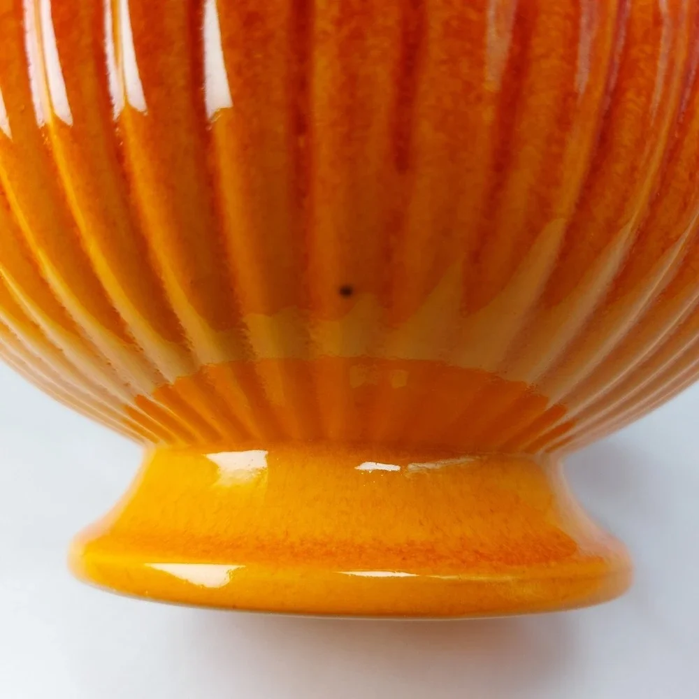 Royal Haeger‎ Mid Century Vase Orange Ombre Etruscan Ceramic Artichoke 13